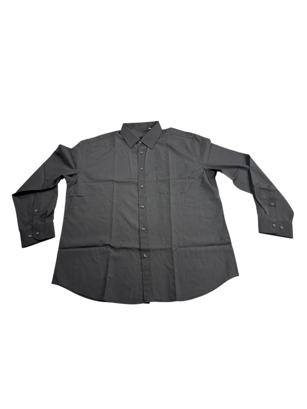 Mens Charcoal Gray Long Sleeve Button-Down Shirt XL